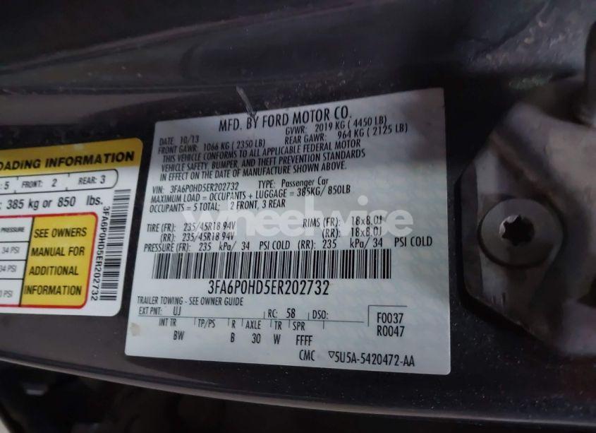 Photo 9 of 2014 Ford Fusion SE (VIN 3FA6P0HD5ER202732)