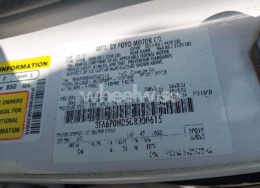 Photo 9 of 2016 Ford Fusion SE (VIN 3FA6P0HD5GR300615)