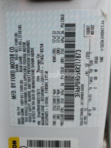 Photo 6 of 2019 FORD FUSION SE N/A (VIN 3FA6P0HD5KR217873)