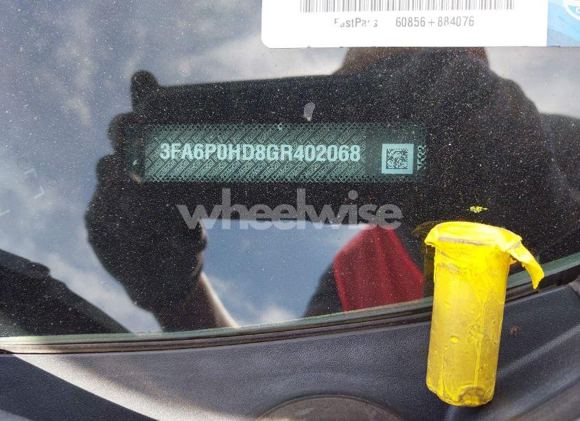 Photo 9 of 2016 Ford Fusion SE (VIN 3FA6P0HD8GR402068)