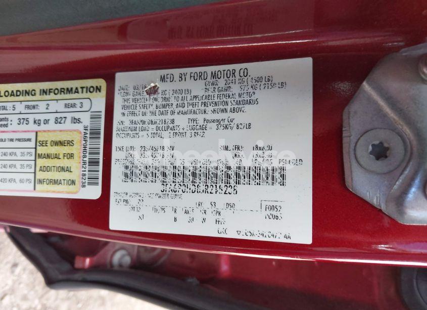 Photo 9 of 2018 Ford Fusion SE (VIN 3FA6P0HD8JR218238)