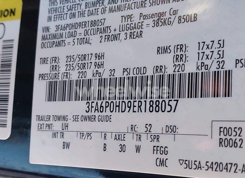 Photo 9 of 2014 Ford Fusion SE (VIN 3FA6P0HD9ER188057)