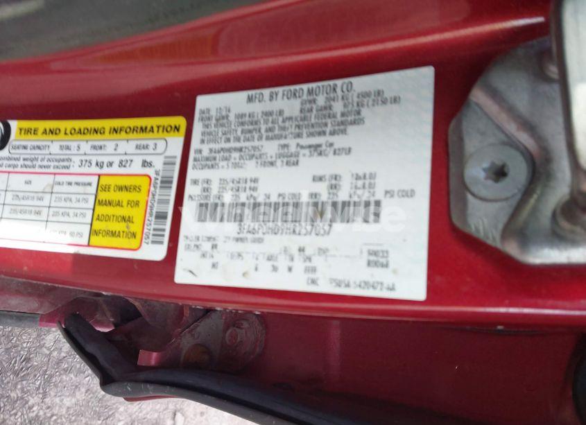 Photo 9 of 2017 Ford Fusion SE (VIN 3FA6P0HD9HR257057)