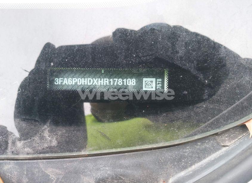 Photo 9 of 2017 Ford Fusion SE (VIN 3FA6P0HDXHR178108)