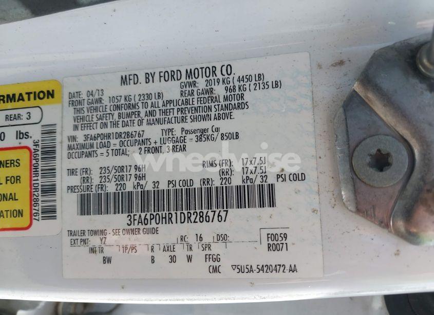 Photo 9 of 2013 Ford Fusion SE (VIN 3FA6P0HR1DR286767)