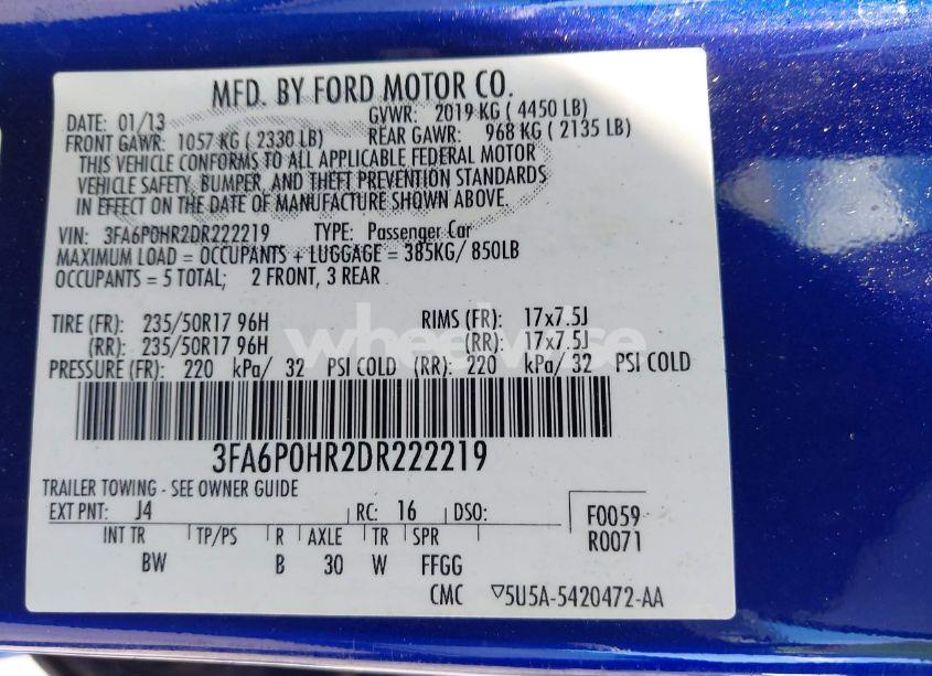 Photo 9 of 2013 Ford Fusion SE (VIN 3FA6P0HR2DR222219)