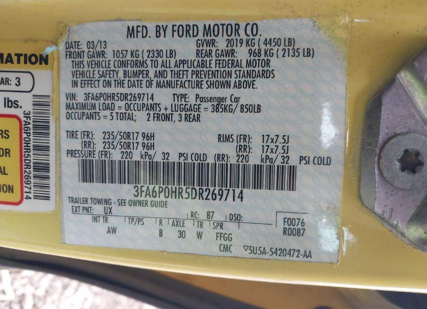 Photo 9 of 2013 Ford Fusion SE (VIN 3FA6P0HR5DR269714)