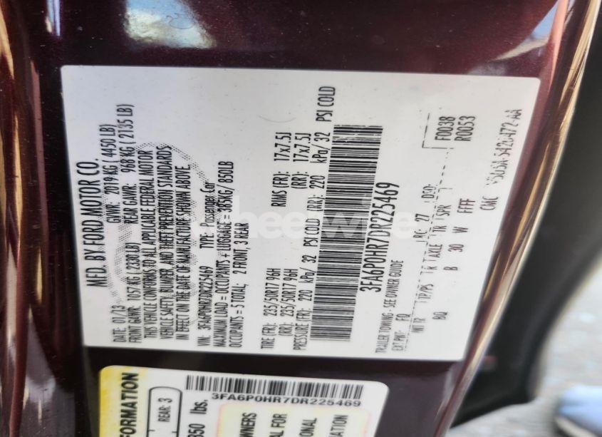 Photo 9 of 2013 Ford Fusion (VIN 3FA6P0HR7DR225469)