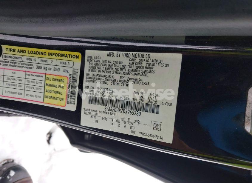 Photo 9 of 2013 Ford Fusion SE (VIN 3FA6P0HR7DR265230)