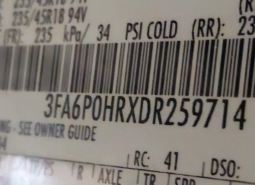 Photo 9 of 2013 Ford Fusion SE (VIN 3FA6P0HRXDR259714)