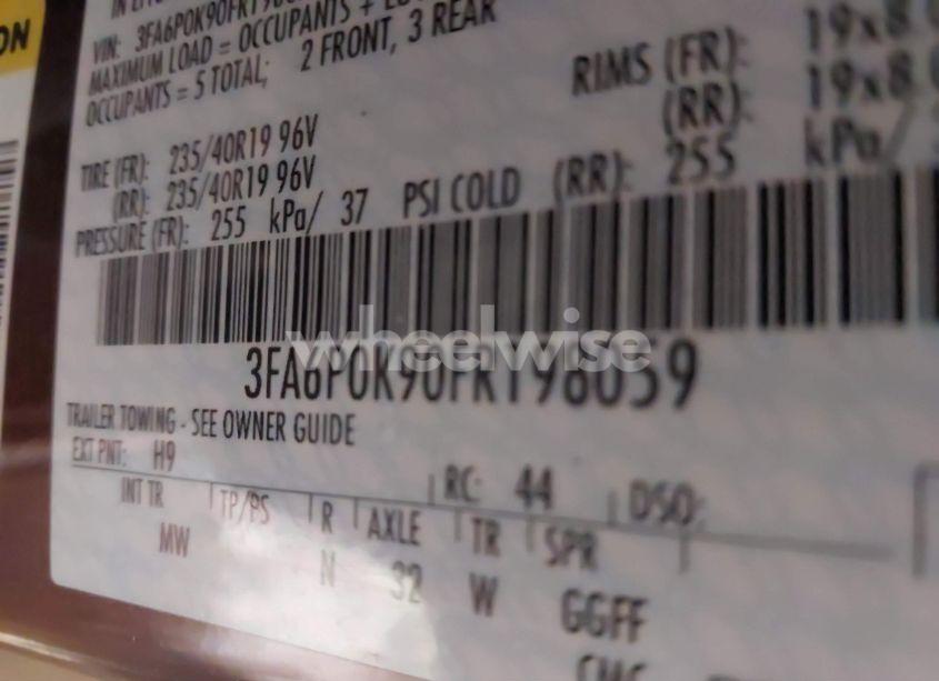 Photo 9 of 2015 Ford Fusion TITANIUM (VIN 3FA6P0K90FR198059)