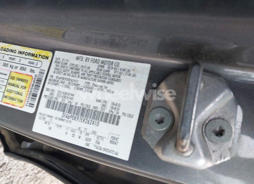 Photo 9 of 2014 Ford Fusion TITANIUM (VIN 3FA6P0K92ER262410)