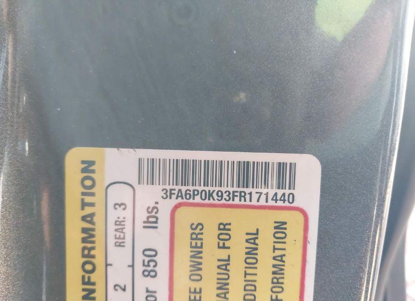 Photo 9 of 2015 Ford Fusion TITANIUM (VIN 3FA6P0K93FR171440)