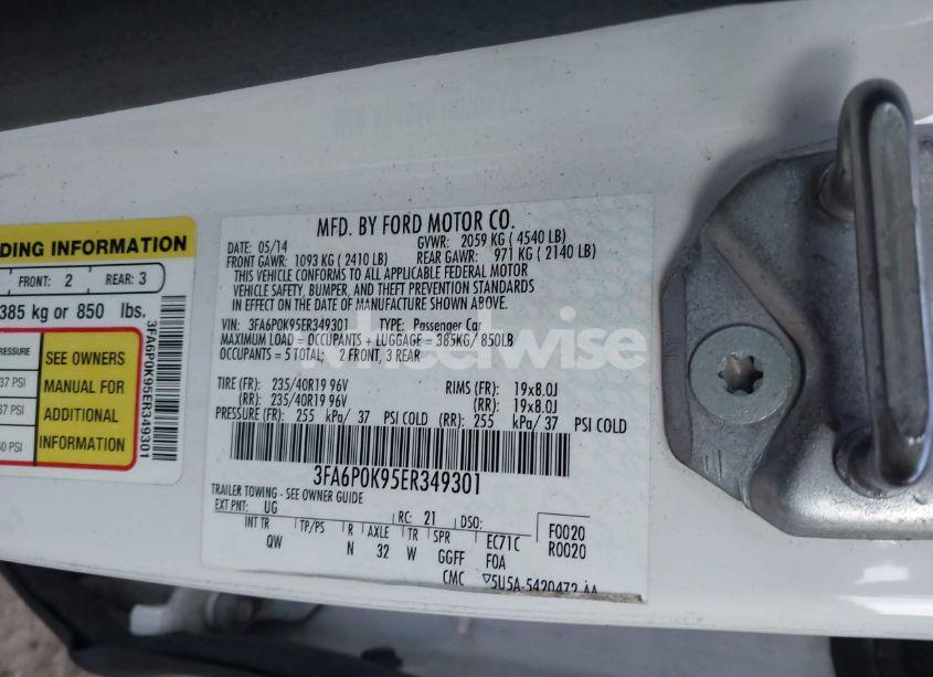 Photo 9 of 2014 Ford Fusion TITANIUM (VIN 3FA6P0K95ER349301)