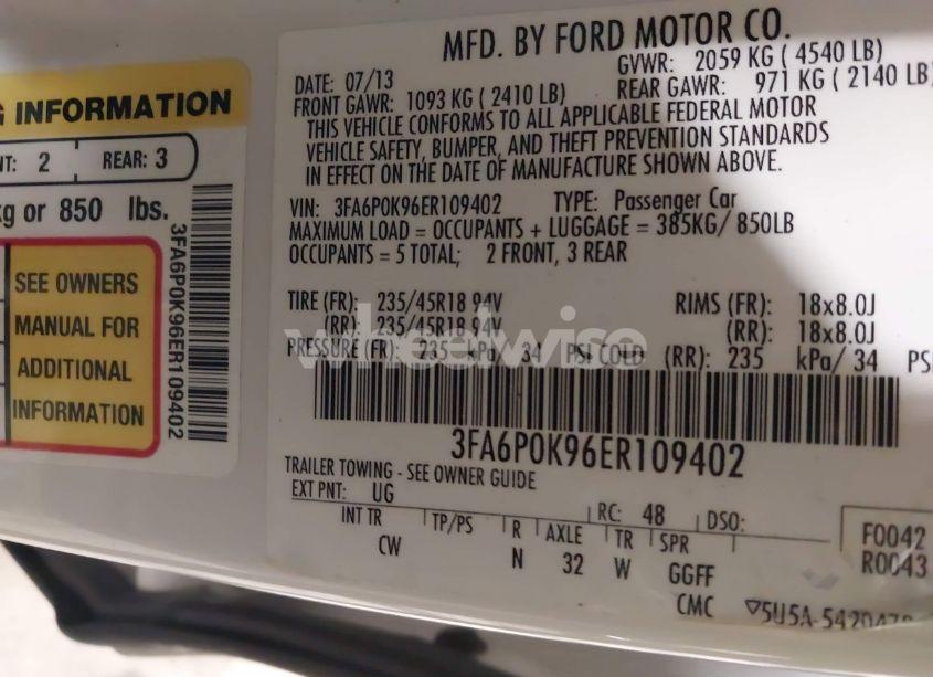 Photo 9 of 2014 Ford Fusion TITANIUM (VIN 3FA6P0K96ER109402)