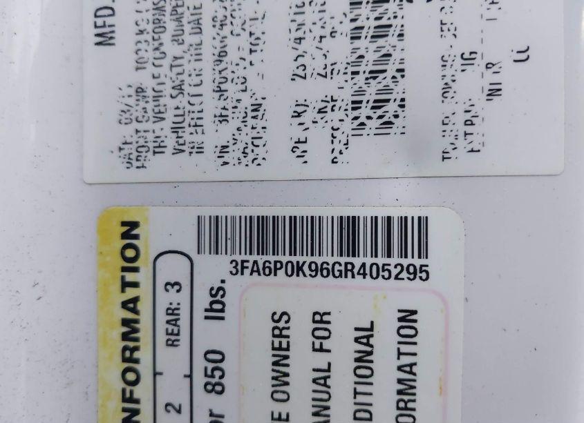 Photo 9 of 2016 Ford Fusion TITANIUM (VIN 3FA6P0K96GR405295)