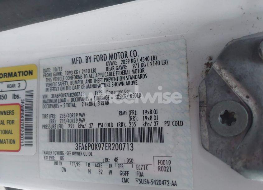 Photo 9 of 2014 Ford Fusion TITANIUM (VIN 3FA6P0K97ER200713)