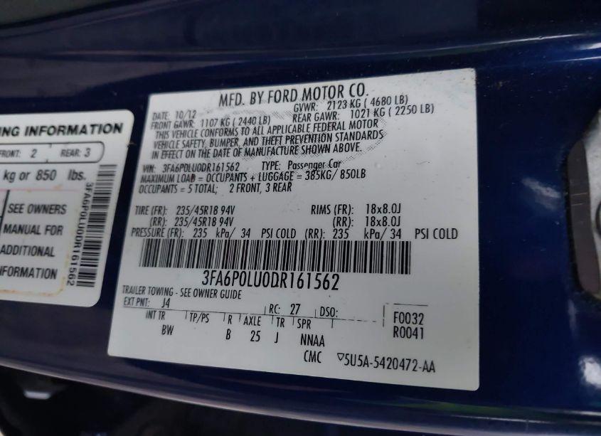 Photo 9 of 2013 Ford Fusion HYBRID SE (VIN 3FA6P0LU0DR161562)