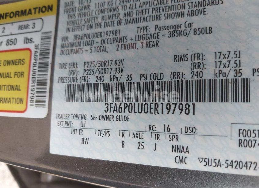 Photo 9 of 2014 Ford Fusion HYBRID SE (VIN 3FA6P0LU0ER197981)