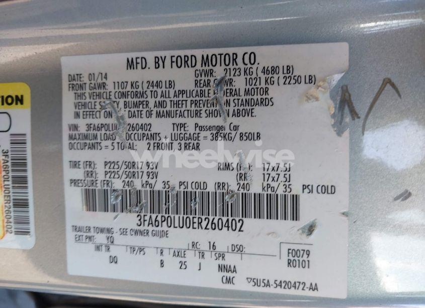 Photo 9 of 2014 Ford Fusion HYBRID SE (VIN 3FA6P0LU0ER260402)
