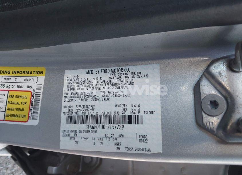 Photo 9 of 2015 Ford Fusion HYBRID SE (VIN 3FA6P0LU0FR157739)