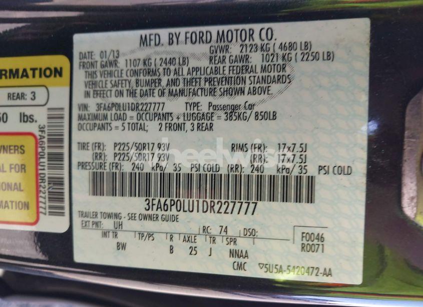 Photo 9 of 2013 Ford Fusion HYBRID SE (VIN 3FA6P0LU1DR227777)