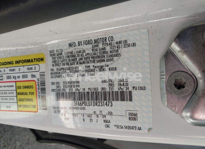 Photo 9 of 2013 Ford Fusion HYBRID SE (VIN 3FA6P0LU1DR231473)