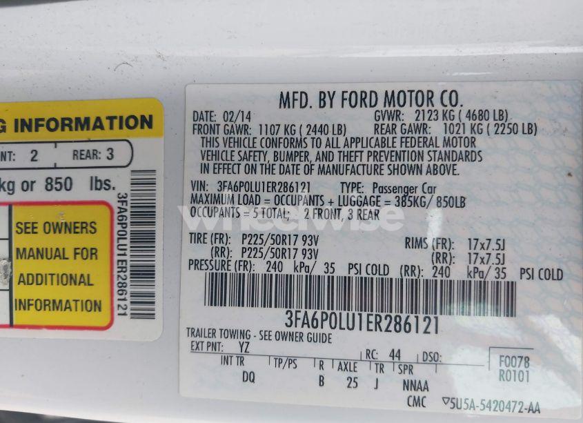 Photo 9 of 2014 Ford Fusion HYBRID SE (VIN 3FA6P0LU1ER286121)