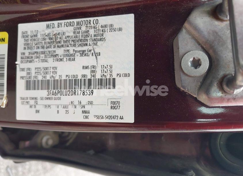 Photo 9 of 2013 Ford Fusion HYBRID SE (VIN 3FA6P0LU2DR178539)