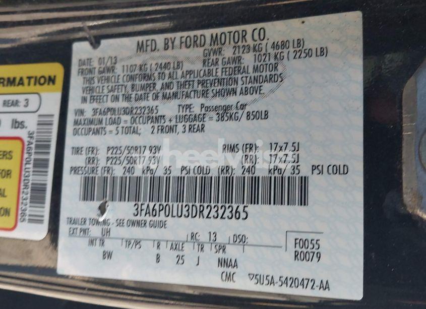 Photo 9 of 2013 Ford Fusion HYBRID SE (VIN 3FA6P0LU3DR232365)