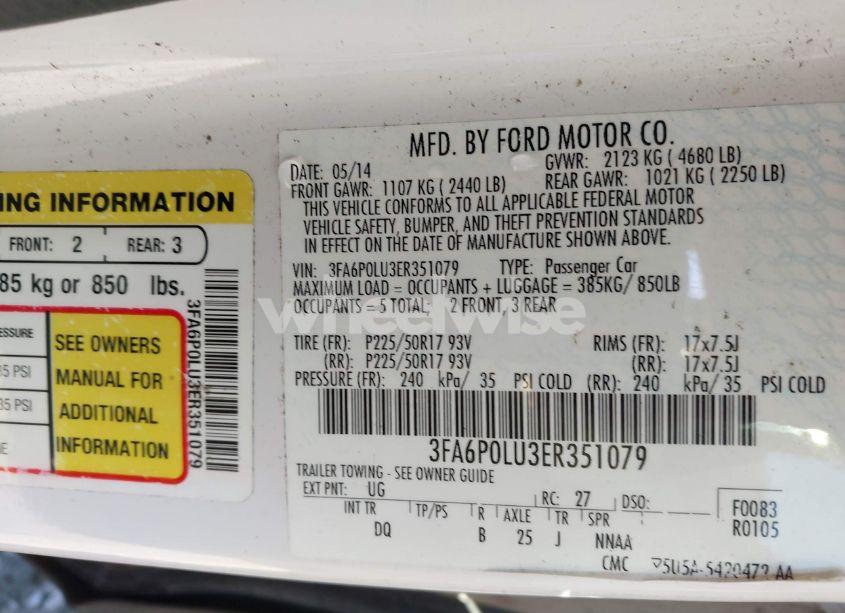 Photo 9 of 2014 Ford Fusion HYBRID SE (VIN 3FA6P0LU3ER351079)