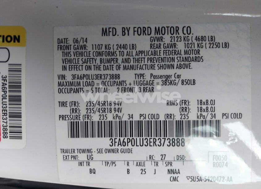 Photo 9 of 2014 Ford Fusion HYBRID SE (VIN 3FA6P0LU3ER373888)