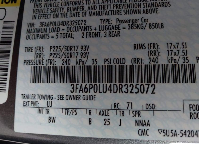 Photo 9 of 2013 Ford Fusion HYBRID SE (VIN 3FA6P0LU4DR325072)