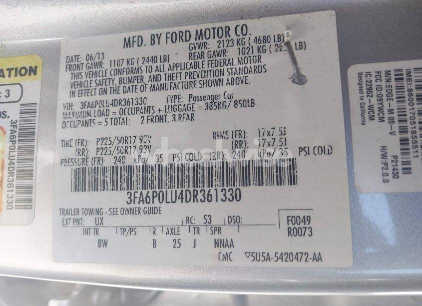 Photo 9 of 2013 Ford Fusion HYBRID SE (VIN 3FA6P0LU4DR361330)