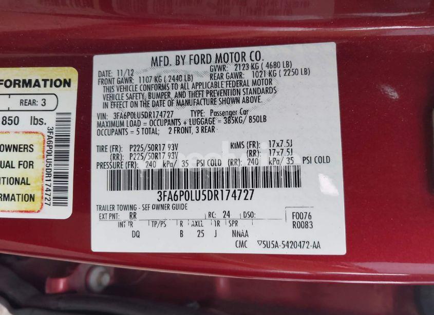 Photo 9 of 2013 Ford Fusion HYBRID SE (VIN 3FA6P0LU5DR174727)