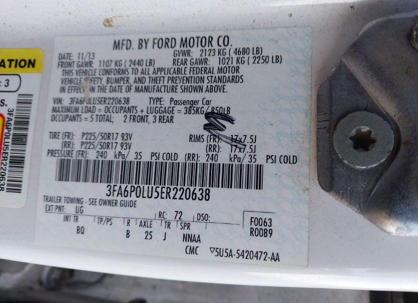 Photo 9 of 2014 Ford Fusion HYBRID SE (VIN 3FA6P0LU5ER220638)