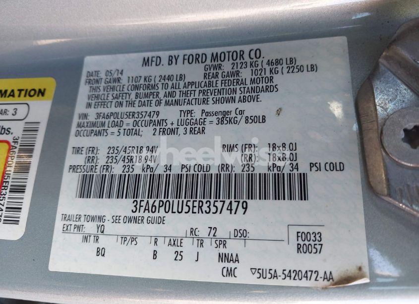 Photo 9 of 2014 Ford Fusion HYBRID SE (VIN 3FA6P0LU5ER357479)