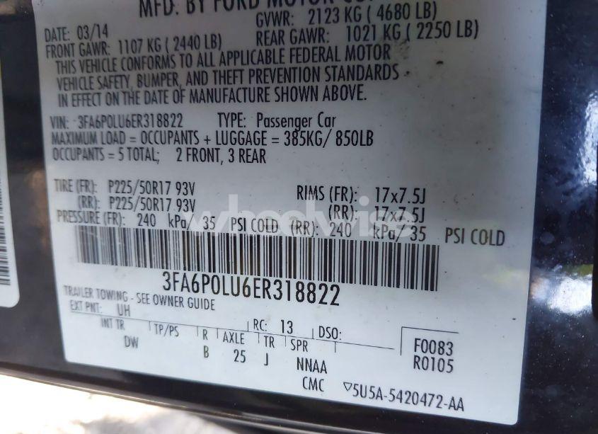 Photo 9 of 2014 Ford Fusion HYBRID SE (VIN 3FA6P0LU6ER318822)