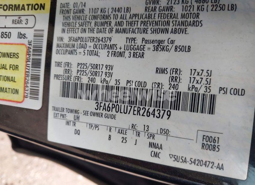 Photo 9 of 2014 Ford Fusion HYBRID SE (VIN 3FA6P0LU7ER264379)