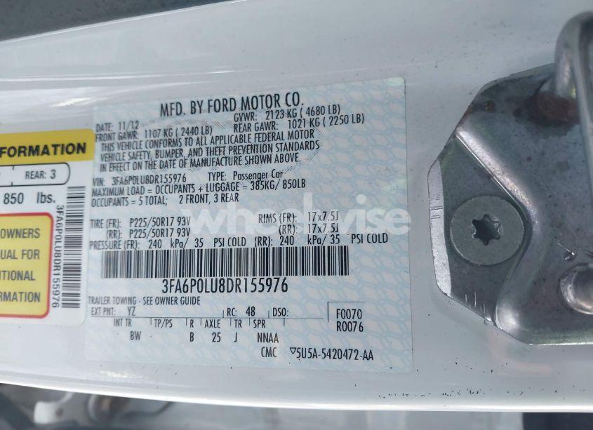 Photo 9 of 2013 Ford Fusion HYBRID SE (VIN 3FA6P0LU8DR155976)