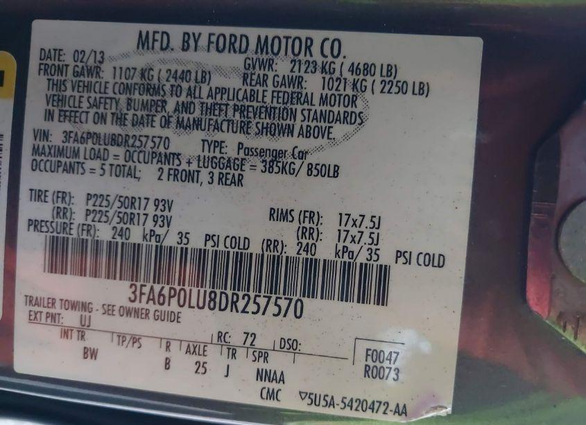 Photo 9 of 2013 Ford Fusion HYBRID SE (VIN 3FA6P0LU8DR257570)