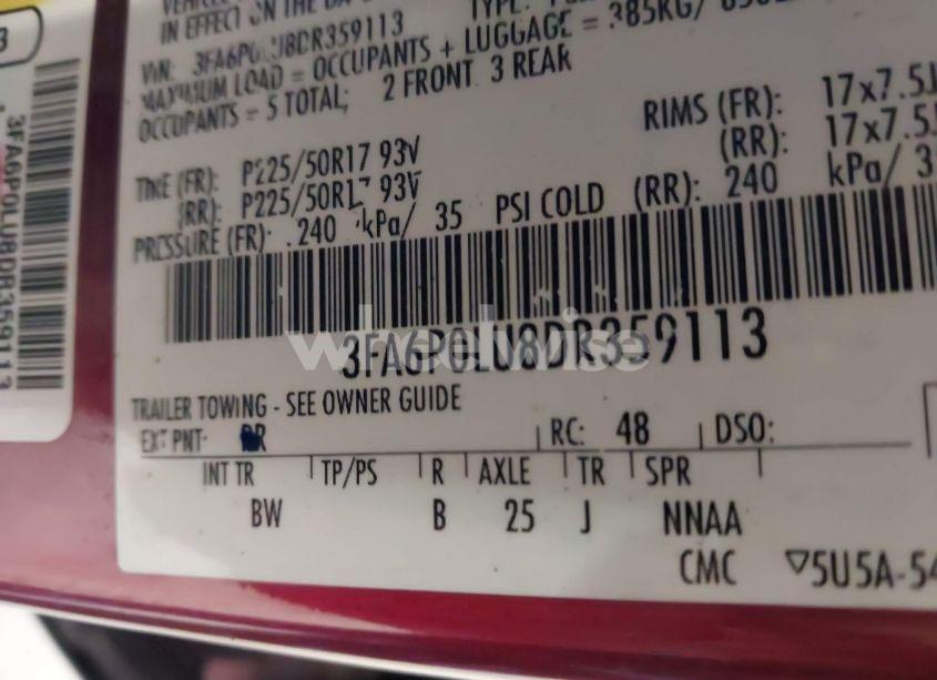 Photo 9 of 2013 Ford Fusion HYBRID SE (VIN 3FA6P0LU8DR359113)