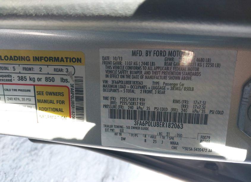 Photo 9 of 2014 Ford Fusion HYBRID SE (VIN 3FA6P0LU8ER182063)