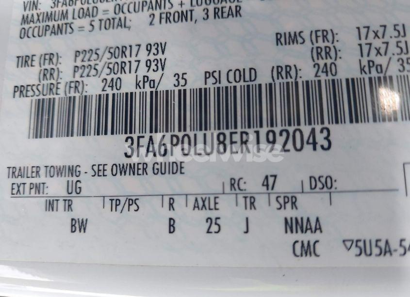 Photo 9 of 2014 Ford Fusion HYBRID SE (VIN 3FA6P0LU8ER192043)