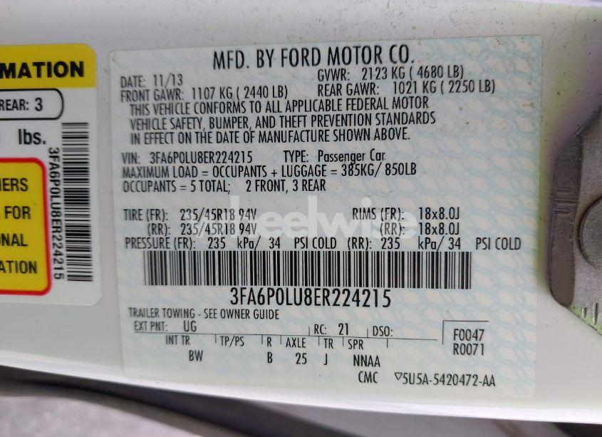 Photo 9 of 2014 Ford Fusion HYBRID SE (VIN 3FA6P0LU8ER224215)