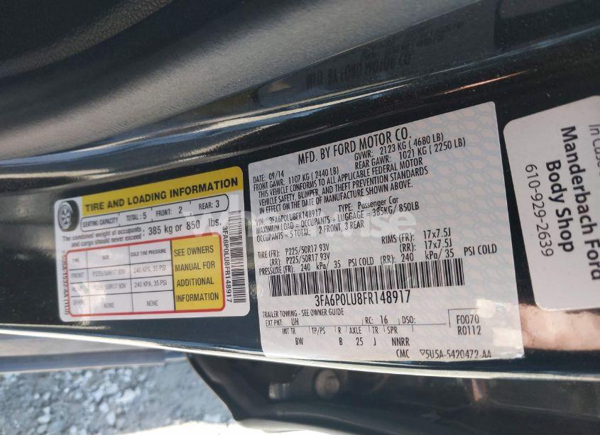 Photo 9 of 2015 Ford Fusion HYBRID SE (VIN 3FA6P0LU8FR148917)