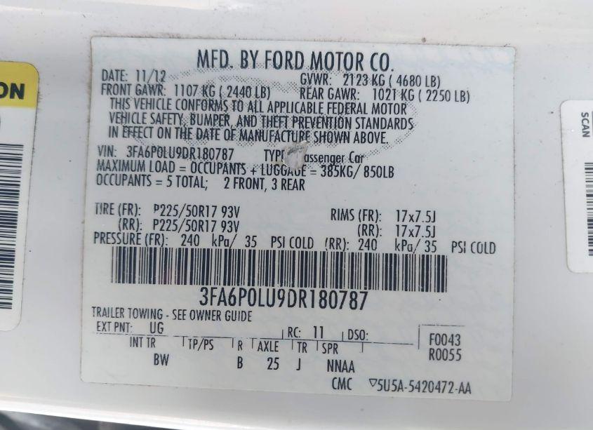 Photo 9 of 2013 Ford Fusion HYBRID SE (VIN 3FA6P0LU9DR180787)