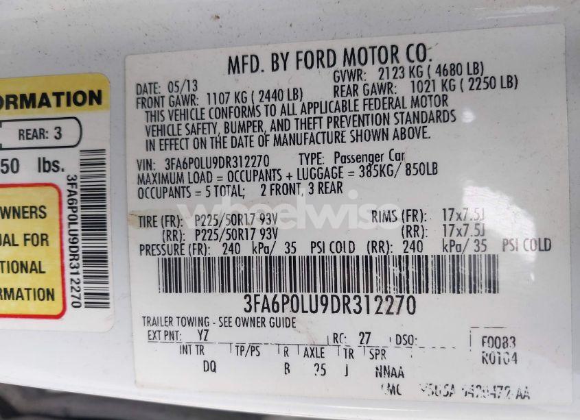 Photo 9 of 2013 Ford Fusion HYBRID SE (VIN 3FA6P0LU9DR312270)