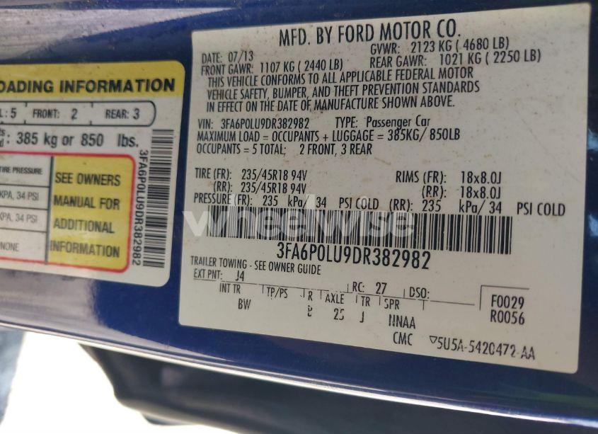 Photo 9 of 2013 Ford Fusion HYBRID SE (VIN 3FA6P0LU9DR382982)