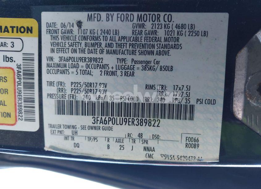 Photo 8 of 2014 Ford Fusion HYBRID SE (VIN 3FA6P0LU9ER389822)